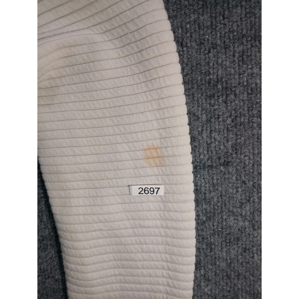 The North Face Women's Small Full Zip Jacket Gray White Ribbed Knit Stain S - Picture 4 of 8